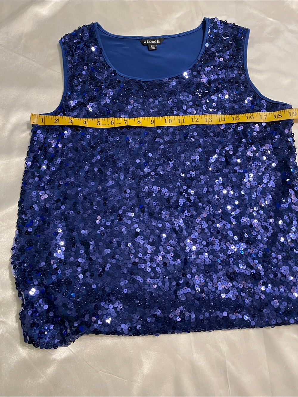 George Women's Royal Blue Sequin Tank Top - Picture 4 of 6